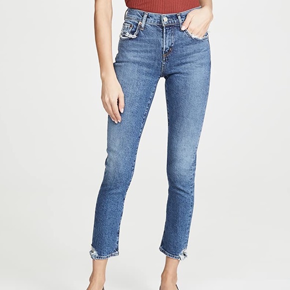 AGOLDE TONI WOMENS ANKLE FRAYED STRAIGHT LEG JEANS Size 24 - Picture 6 of 11